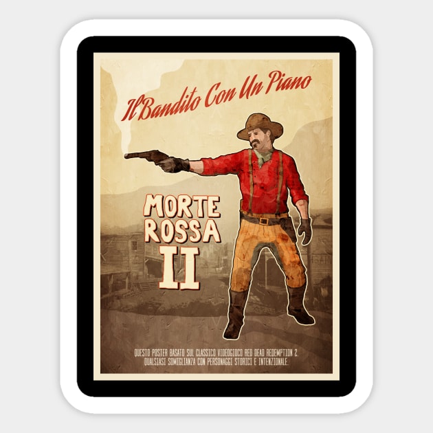 Vintage style Italian Red Dead Sticker by robotrobotROBOT